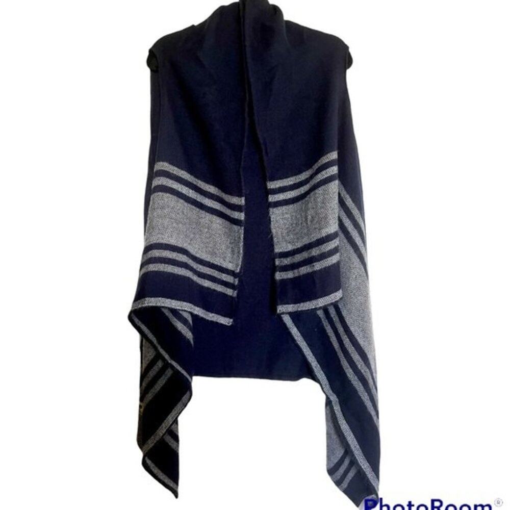 Loft Kimono Women's Blue Cardigan Blanket Shawl Sweater Blue/Gray O/S